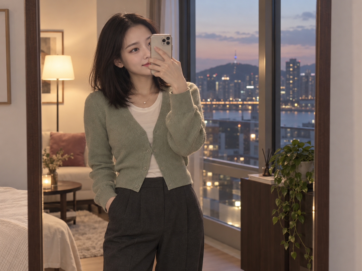 서울특별시 송파구 송파 이동과 방문 일정을 안내하는 젊은 성인 한국 여성 관리사